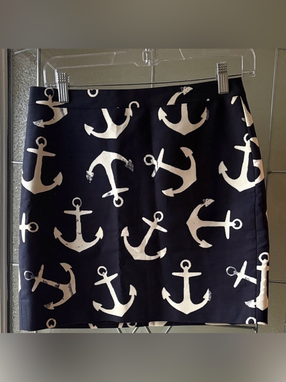 J. Crew Nautical Anchor Print Skirt